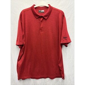 Callaway Polo Shirt Mens Size 2XL Red Striped Opti Dri Fit Golf Short Sleeve